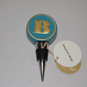ceramic wine stopper Letter B with tags